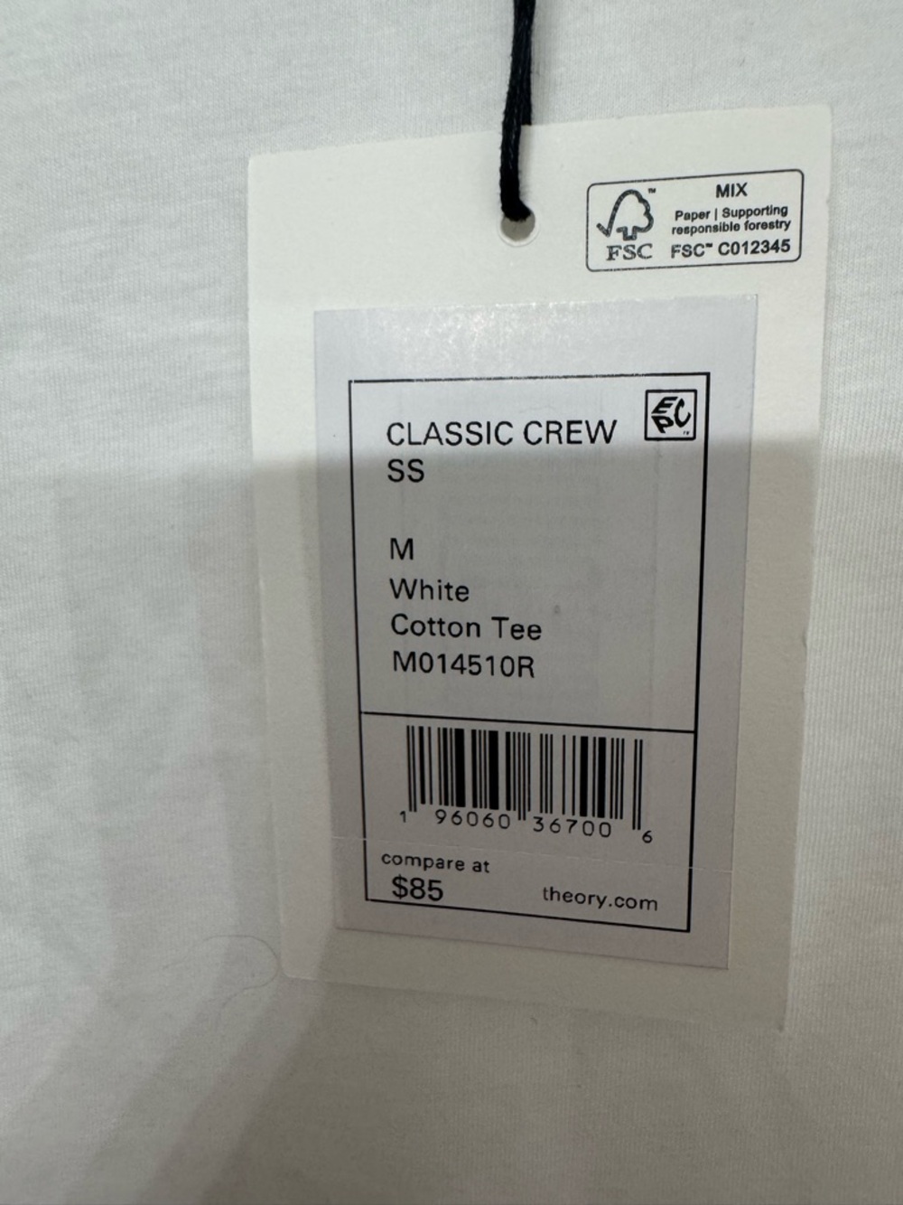Theory LadiesWhite Crew Neck T-Shirt - Picture 2 of 4